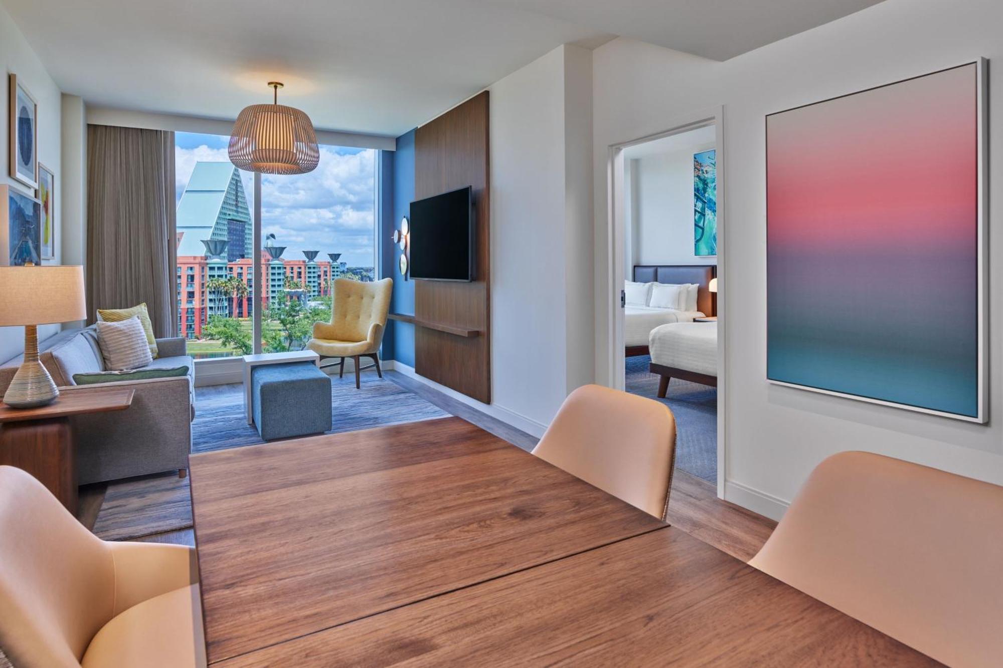 Suíte Signature com sofá-cama e vista do Epcot (inclui entrada antecipada nos parques temáticos da Disney)