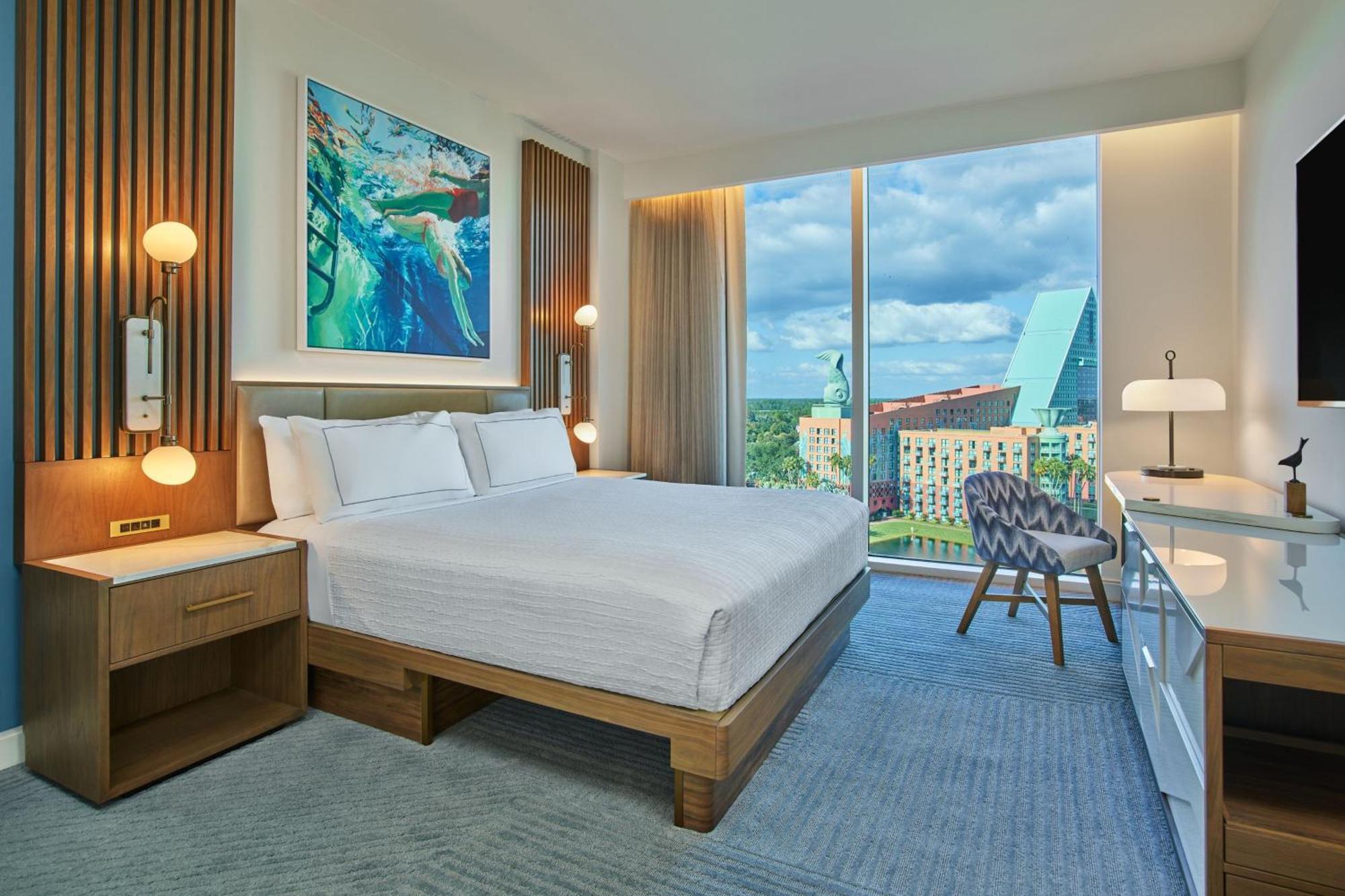 Suíte Chairman de 1 quarto, com 1 cama king-size, sofá-cama e vista do Epcot (inclui entrada antecipada nos parques temáticos da Disney)